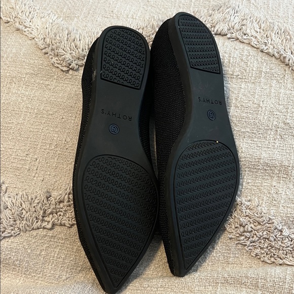 Rothy's Black Flats with Blue Trim - Picture 2 of 6